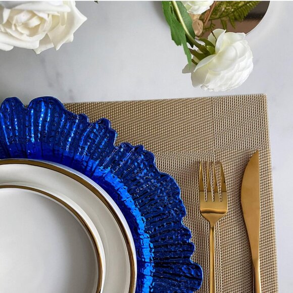 CHARGER PLATE: 13-Inch Heavy Quality Round Plastic-Reef Royal Bl… - Picture 6 of 8